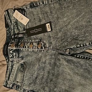 Liverpool button fly jeans fringe cuff